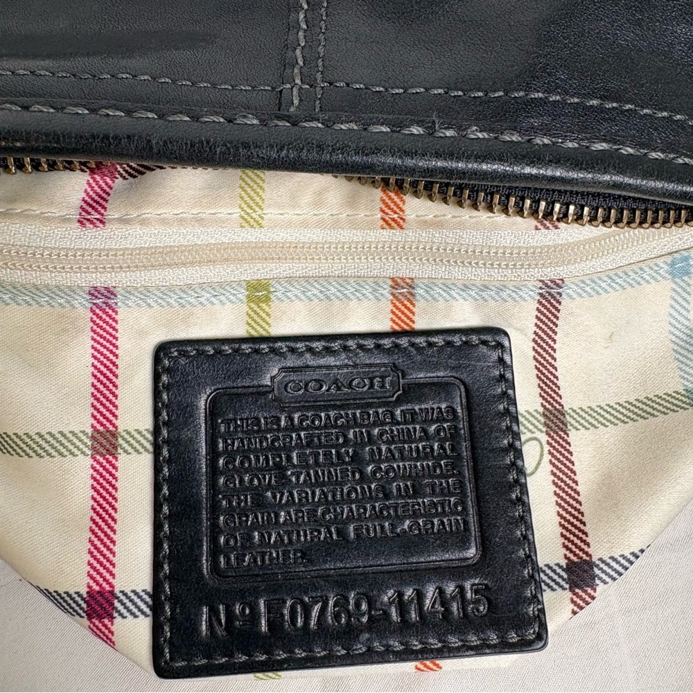 Coach 11415 Vintage Bleecker Bleeker Tattersall Leather Hobo Shoulder Bag Purse - Picture 9 of 12
